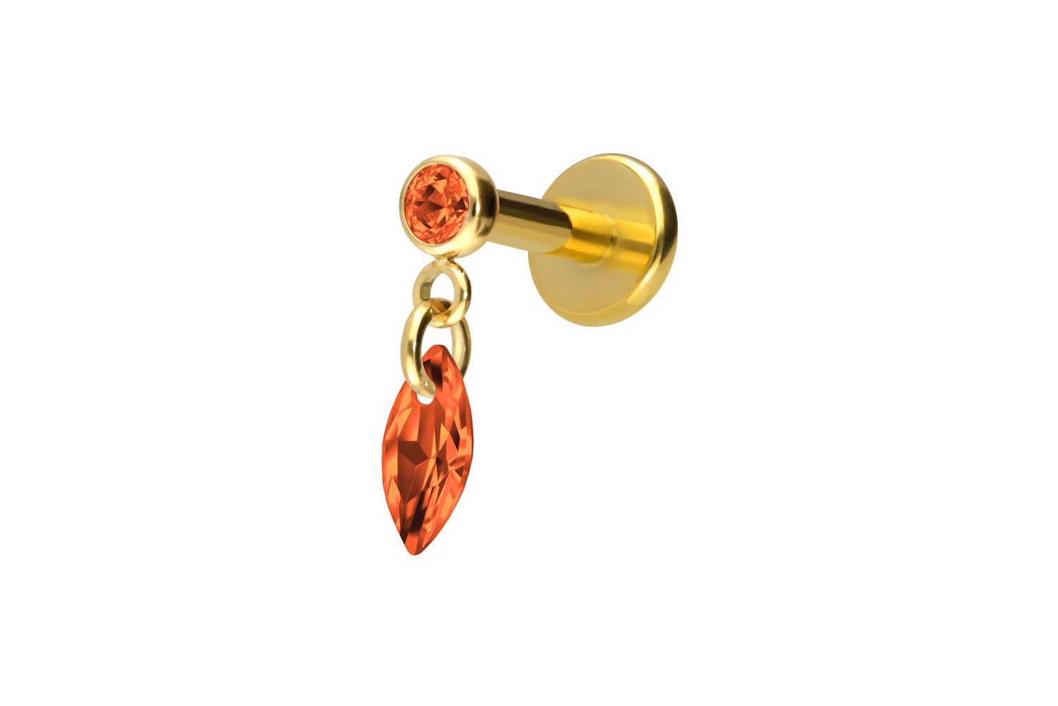 Titan Labret Piercing mit Innengewinde KRISTALLOVAL
